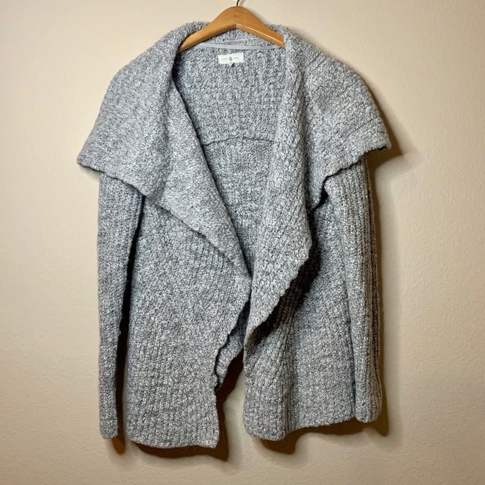 Lou & Grey Chunky Knit Alpaca Wool Waterfall Drape Sweater S